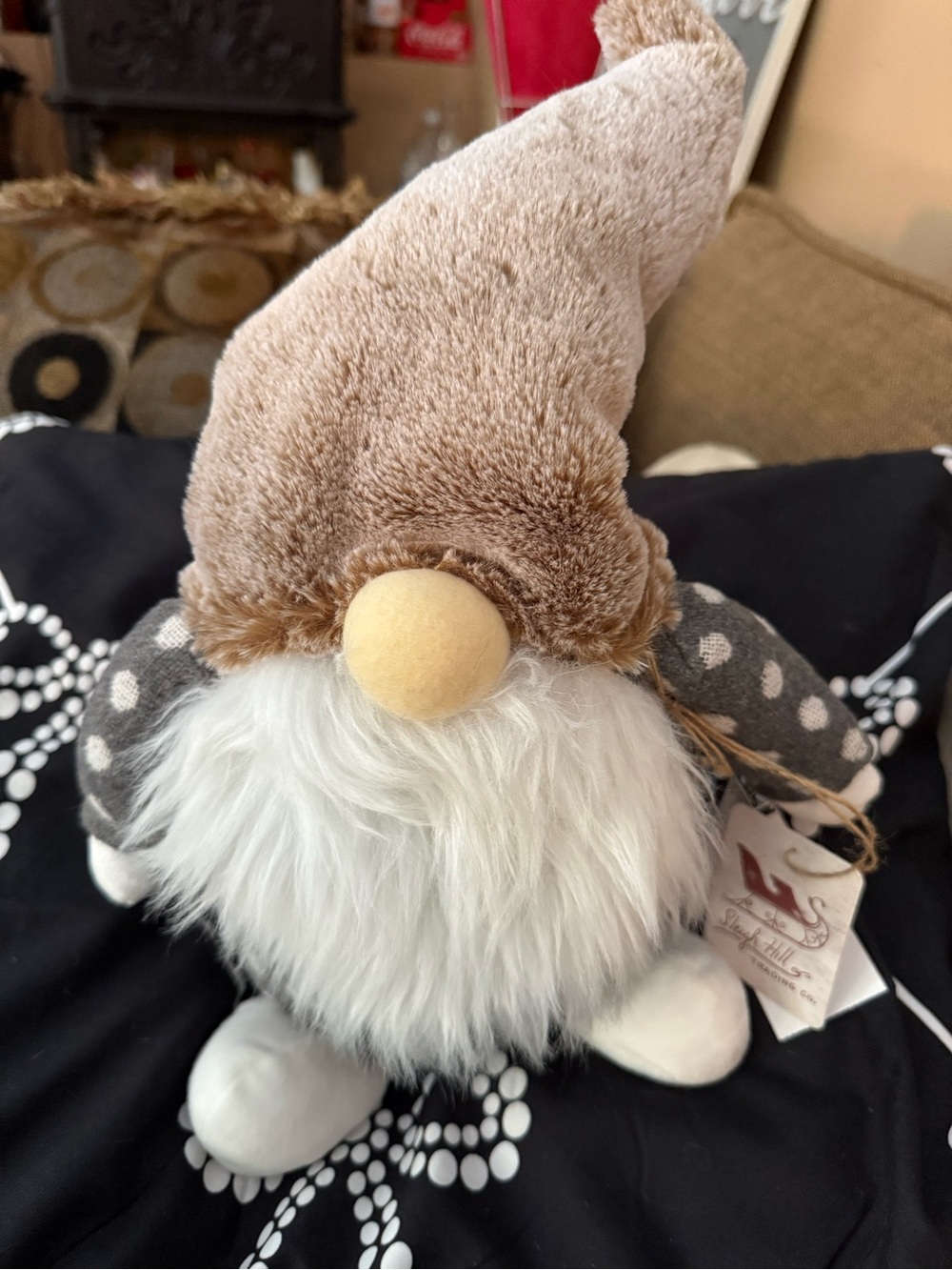 Plush Sleigh Hill Trading Co. Gnome Holiday Décor - Neutral Brown & White.